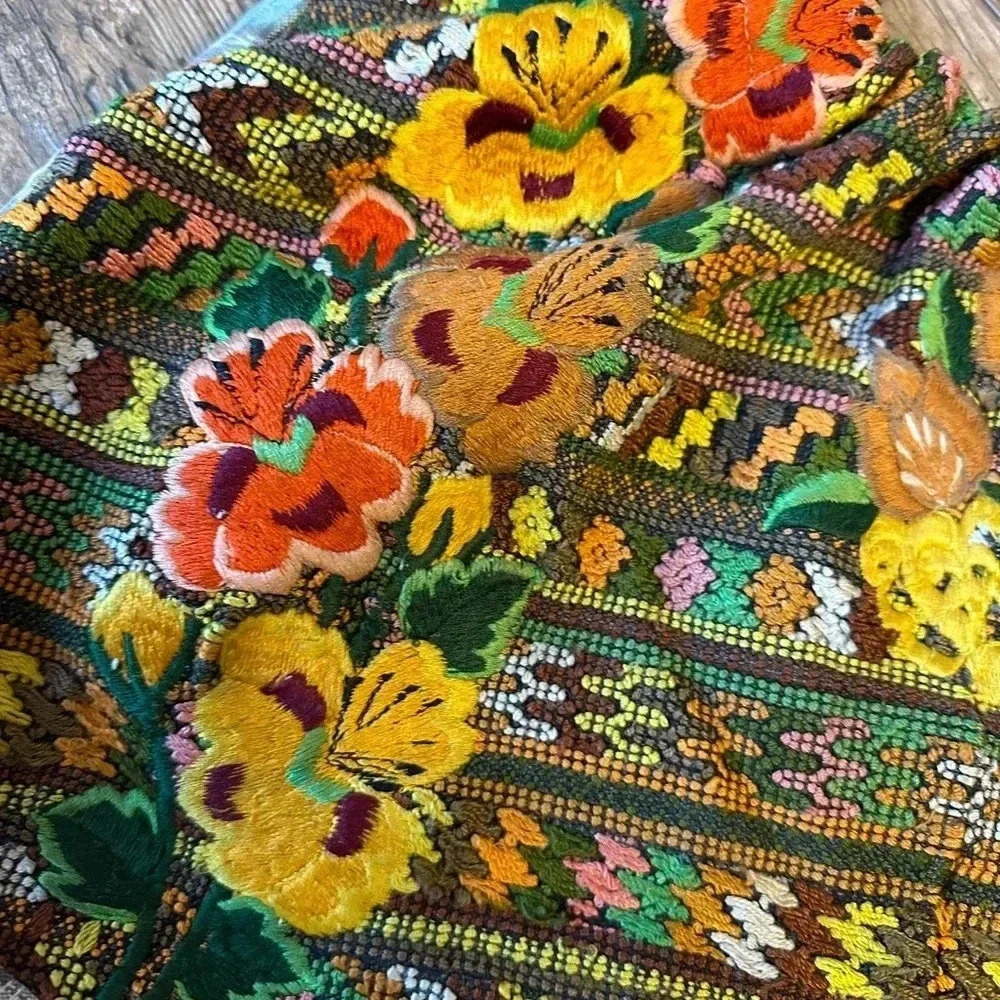 Embroidered hobo bag gorgeous fall eucalyptus - Picture 2 of 6